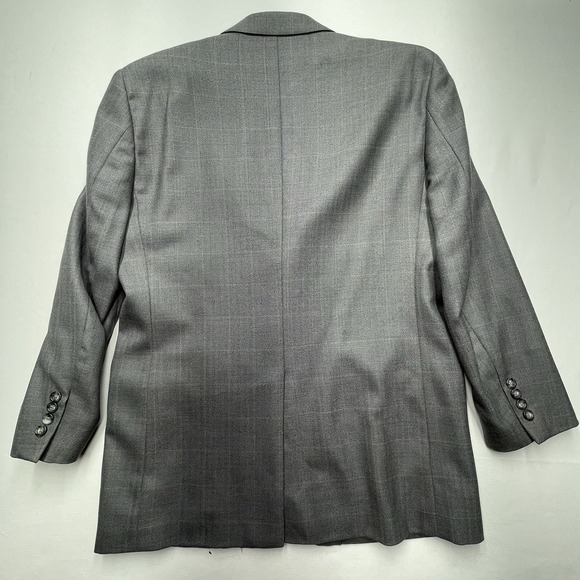 Joseph & Feiss Gold Blazer Sport Coat Men's 40R Gray Windowpane 2-Button Jacket - Picture 4 of 11